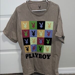 PLAYBOY Multicolor Graphic Tee - Brown Tie Dye